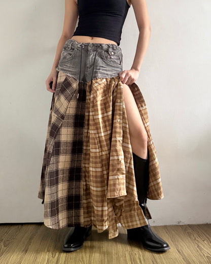 Flannel Maxi Skirt 057