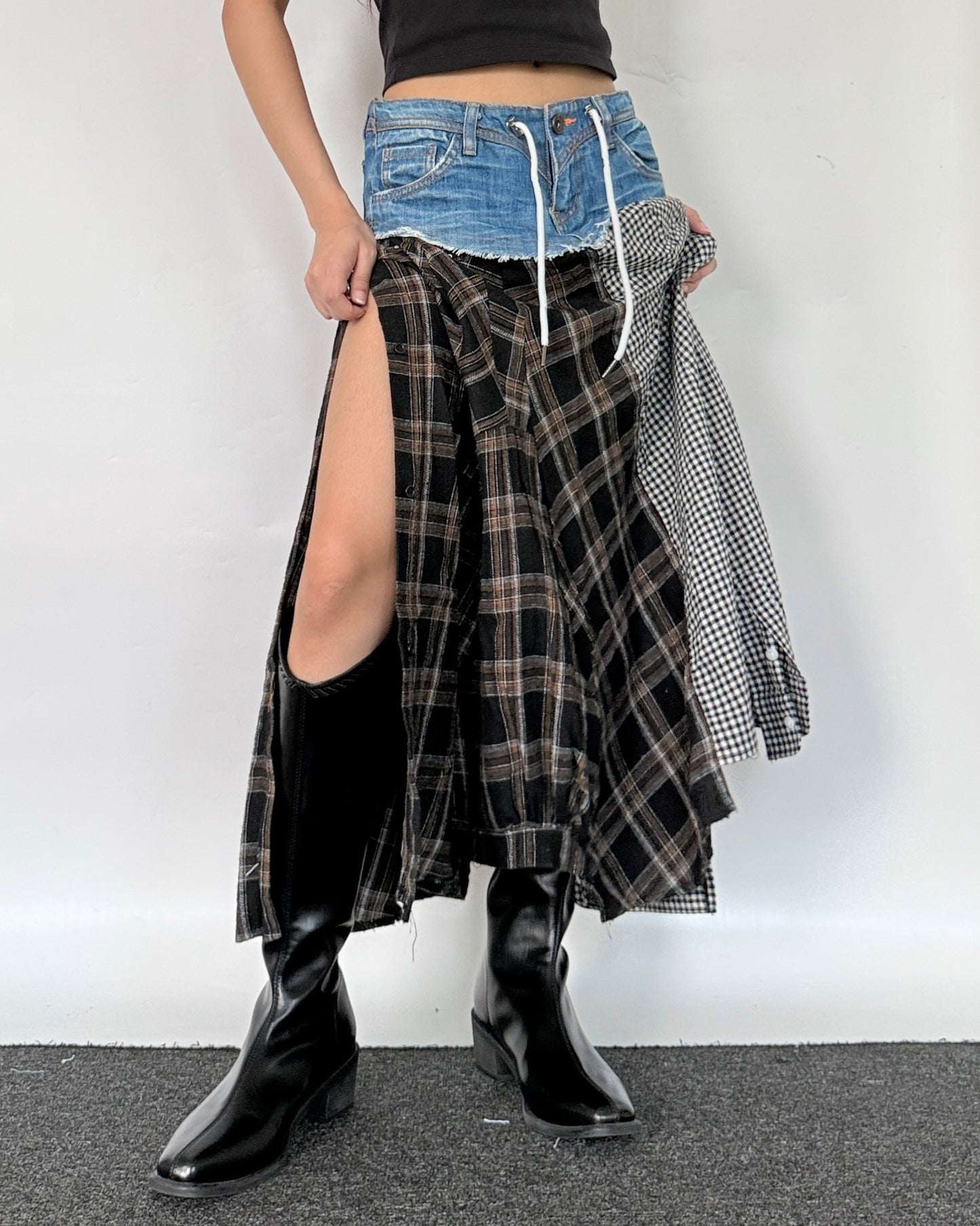 Flannel Maxi Skirt 086
