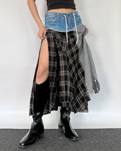 Flannel Maxi Skirt 086