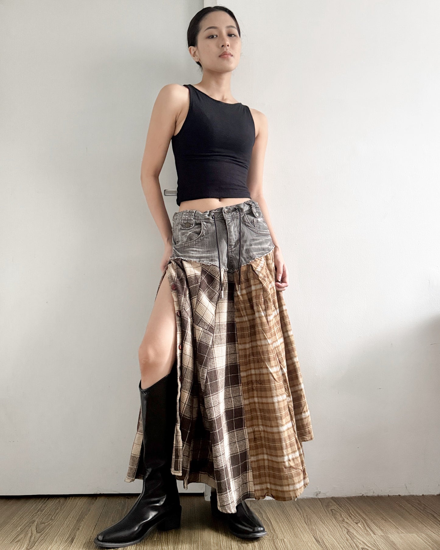 Flannel Maxi Skirt 057