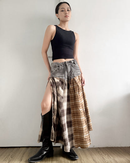 Flannel Maxi Skirt 057