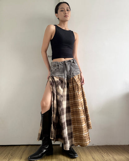 Flannel Maxi Skirt 057
