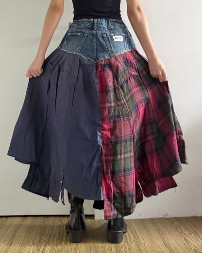 Flannel Maxi Skirt 056