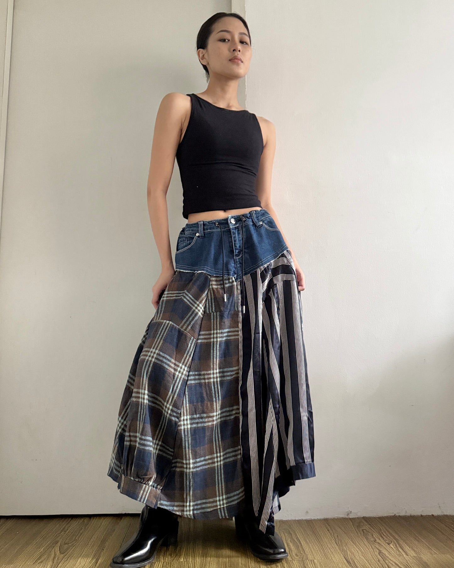 Flannel Maxi Skirt 055