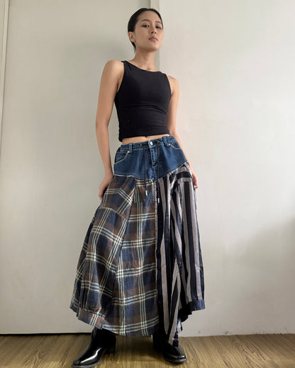 Flannel Maxi Skirt 055