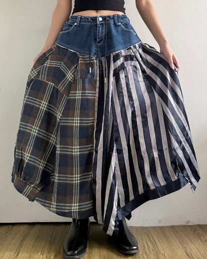 Flannel Maxi Skirt 055