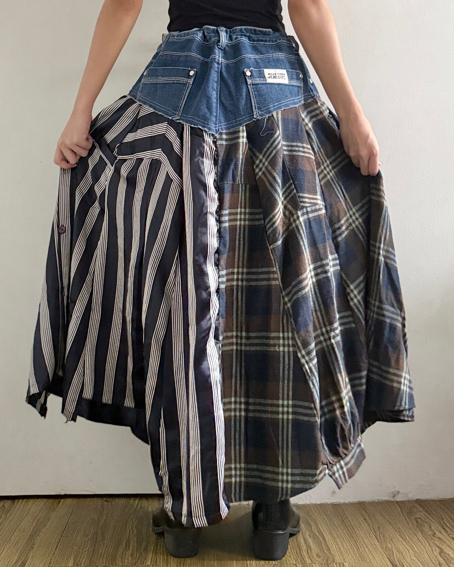 Flannel Maxi Skirt 055