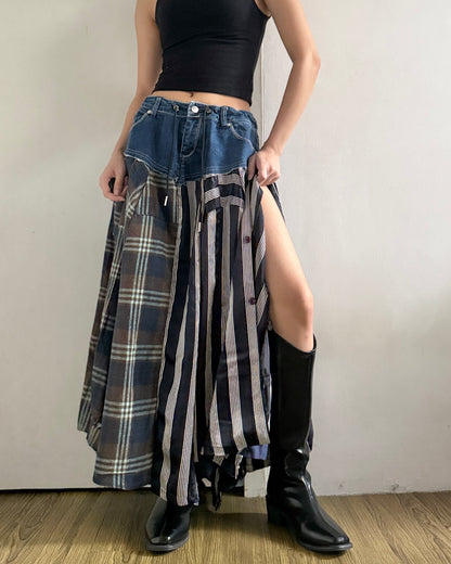 Flannel Maxi Skirt 055