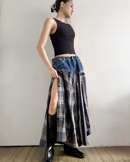 Flannel Maxi Skirt 055