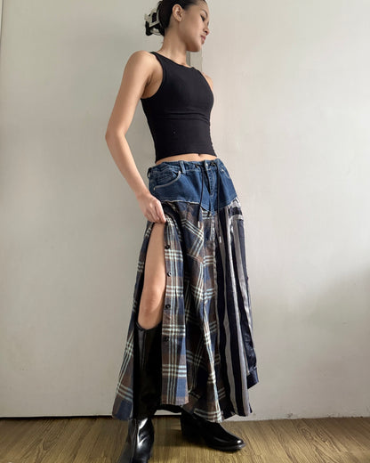 Flannel Maxi Skirt 055