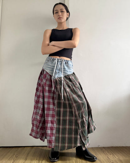 Flannel Maxi Skirt 054