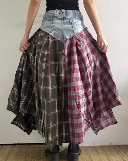 Flannel Maxi Skirt 054