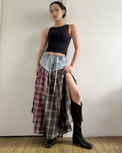 Flannel Maxi Skirt 054