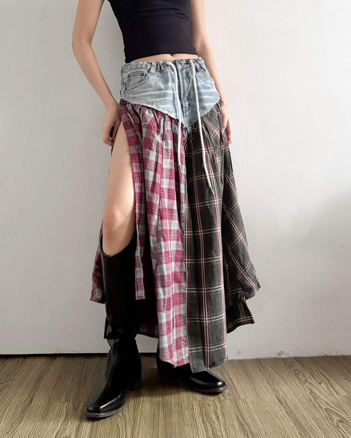 Flannel Maxi Skirt 054