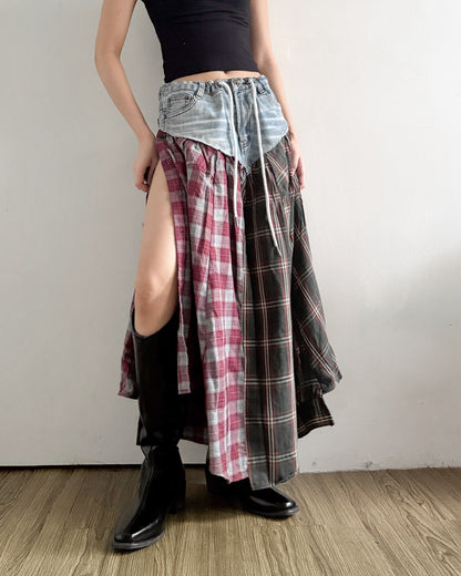 Flannel Maxi Skirt 054