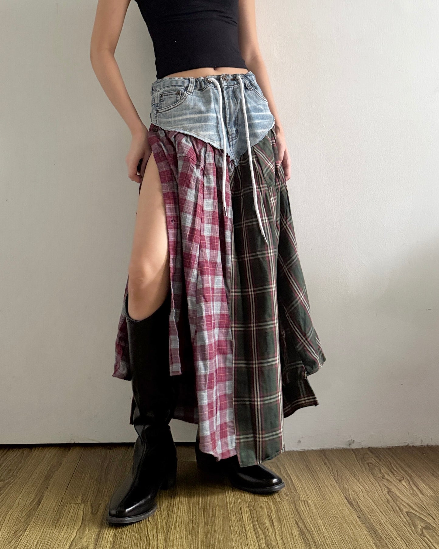 Flannel Maxi Skirt 054
