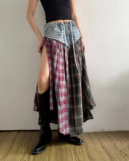 Flannel Maxi Skirt 054