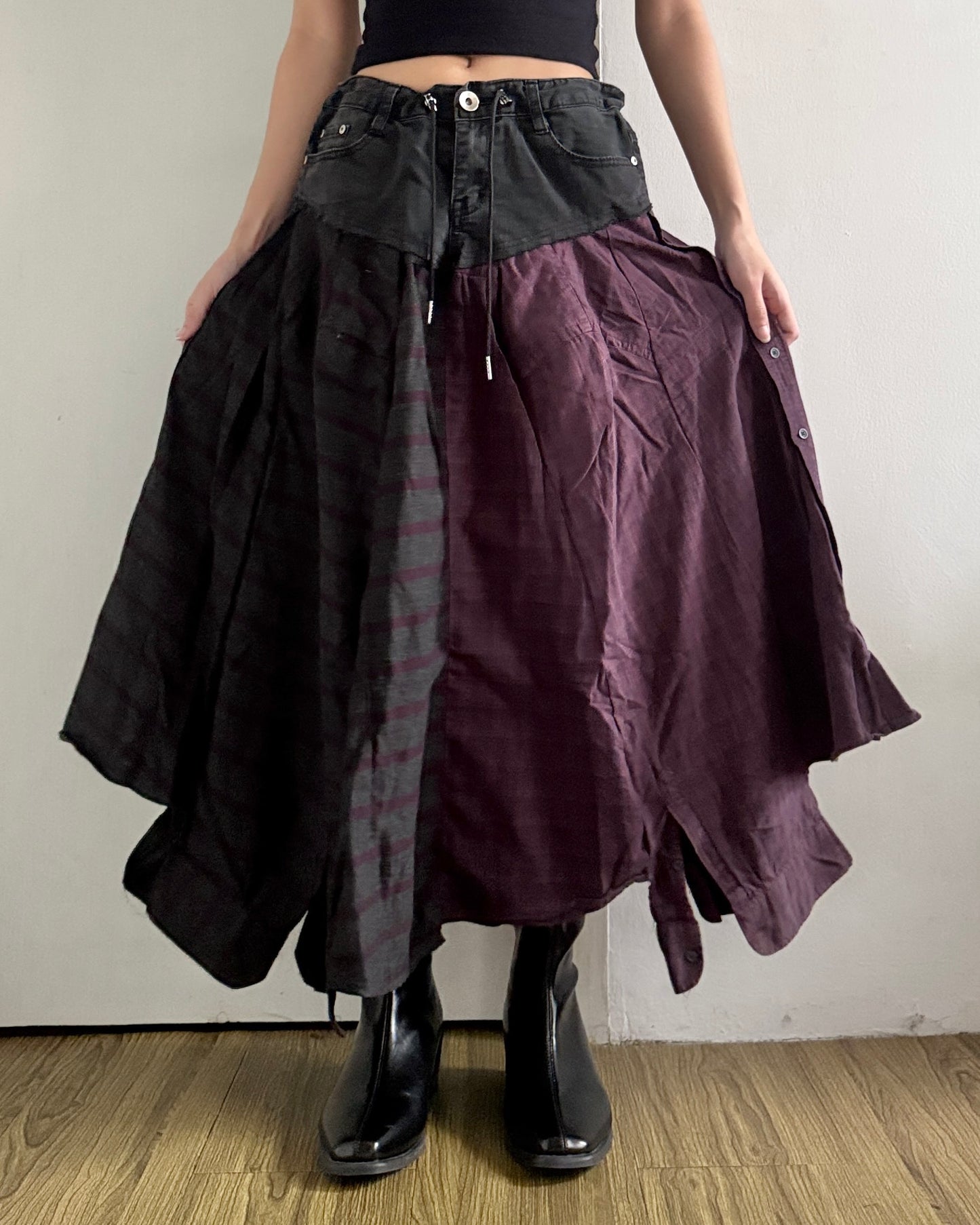 Flannel Maxi Skirt 053