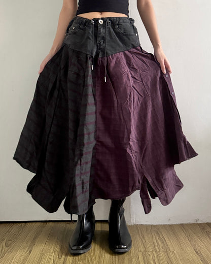 Flannel Maxi Skirt 053