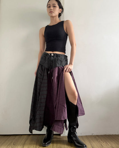 Flannel Maxi Skirt 053