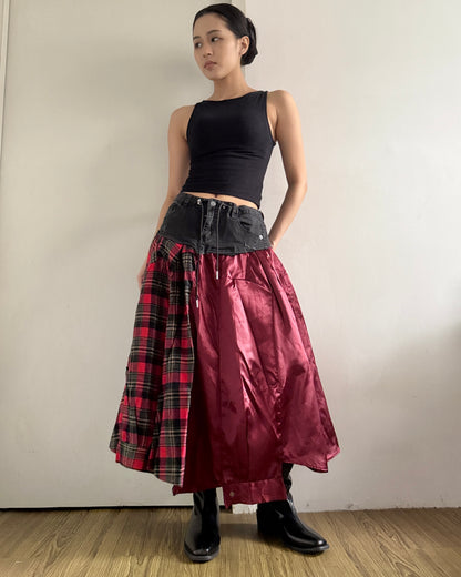 Flannel Maxi Skirt 052