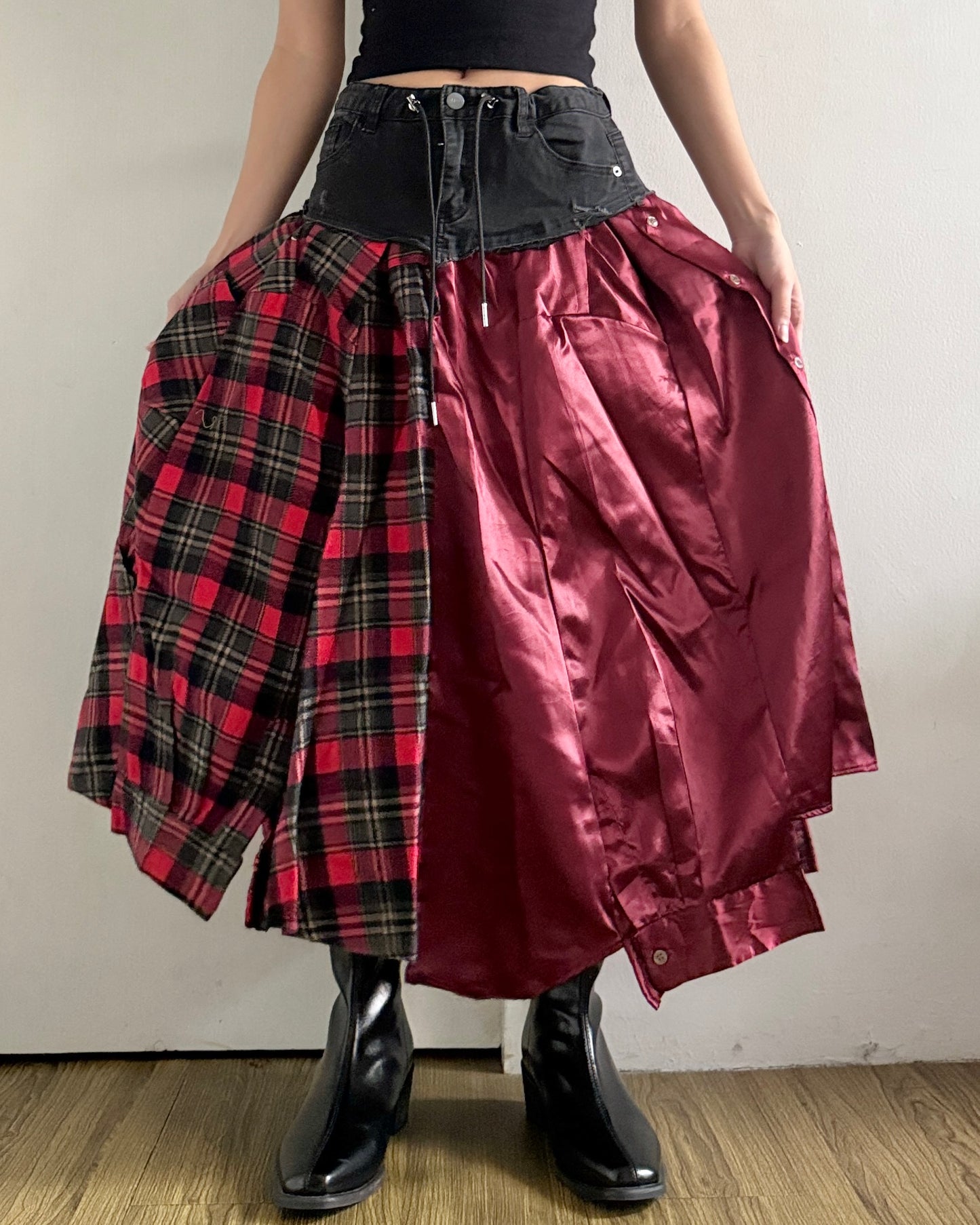 Flannel Maxi Skirt 052