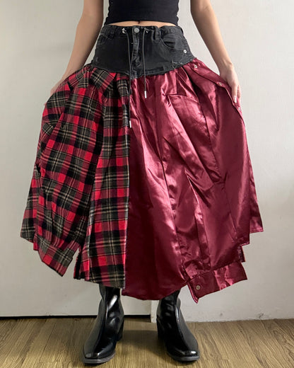 Flannel Maxi Skirt 052
