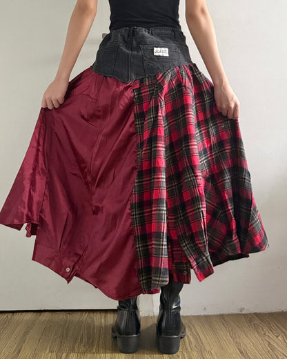 Flannel Maxi Skirt 052