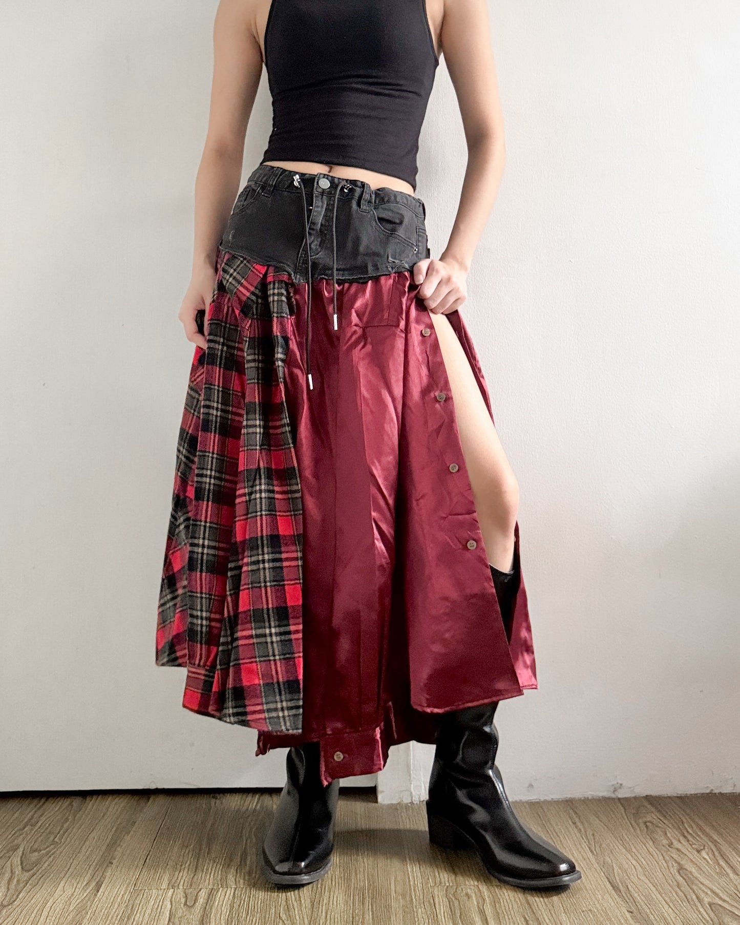 Flannel Maxi Skirt 052
