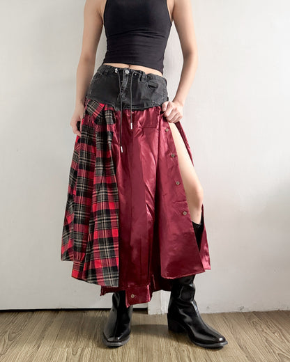 Flannel Maxi Skirt 052