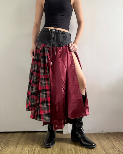 Flannel Maxi Skirt 052