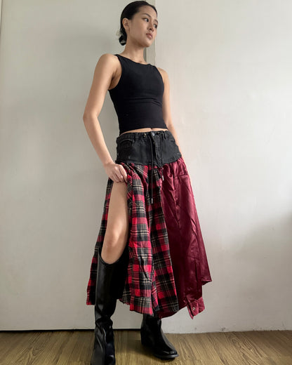 Flannel Maxi Skirt 052