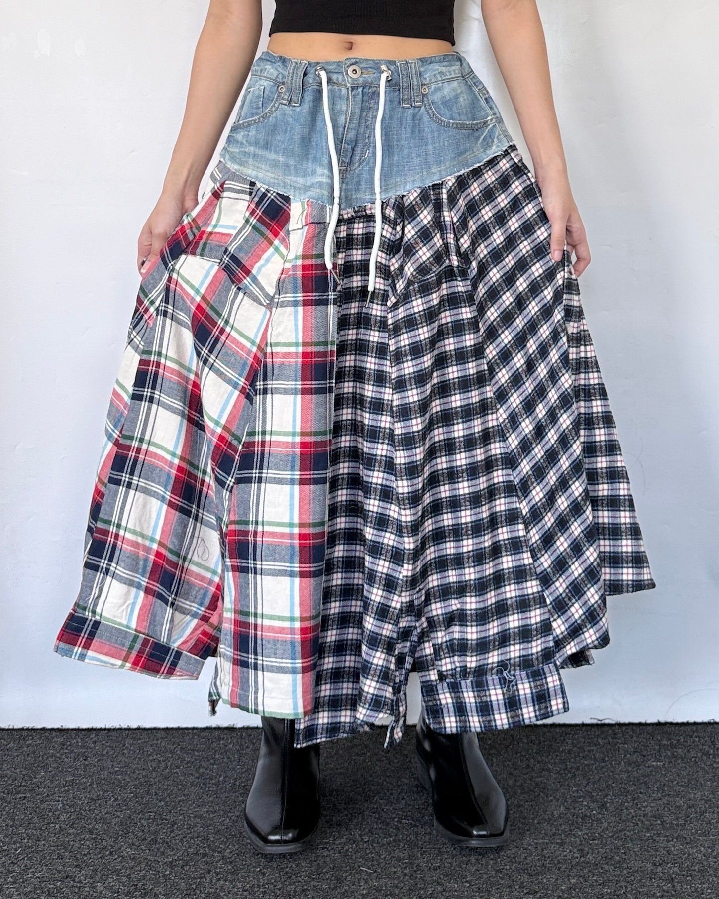 Flannel Maxi Skirt 095