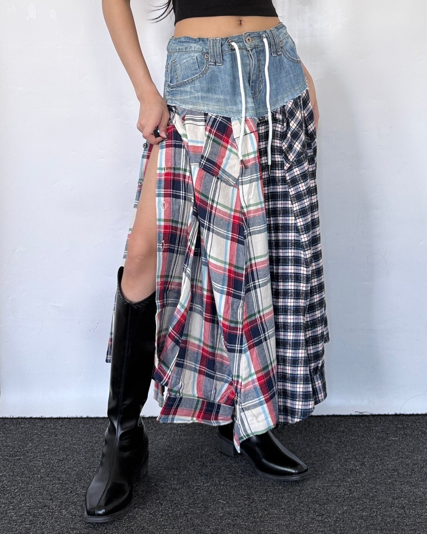 Flannel Maxi Skirt 095