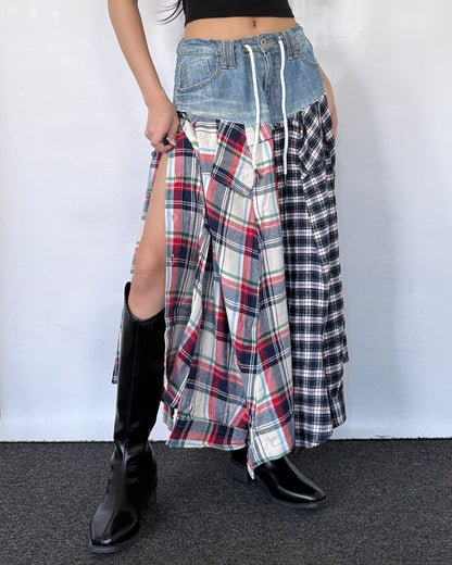 Flannel Maxi Skirt 095