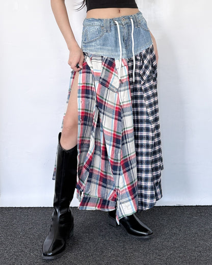 Flannel Maxi Skirt 095