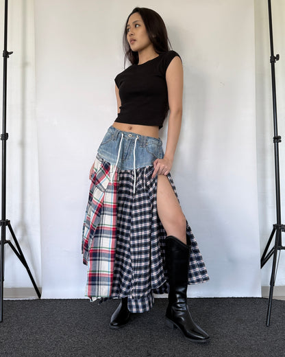 Flannel Maxi Skirt 095