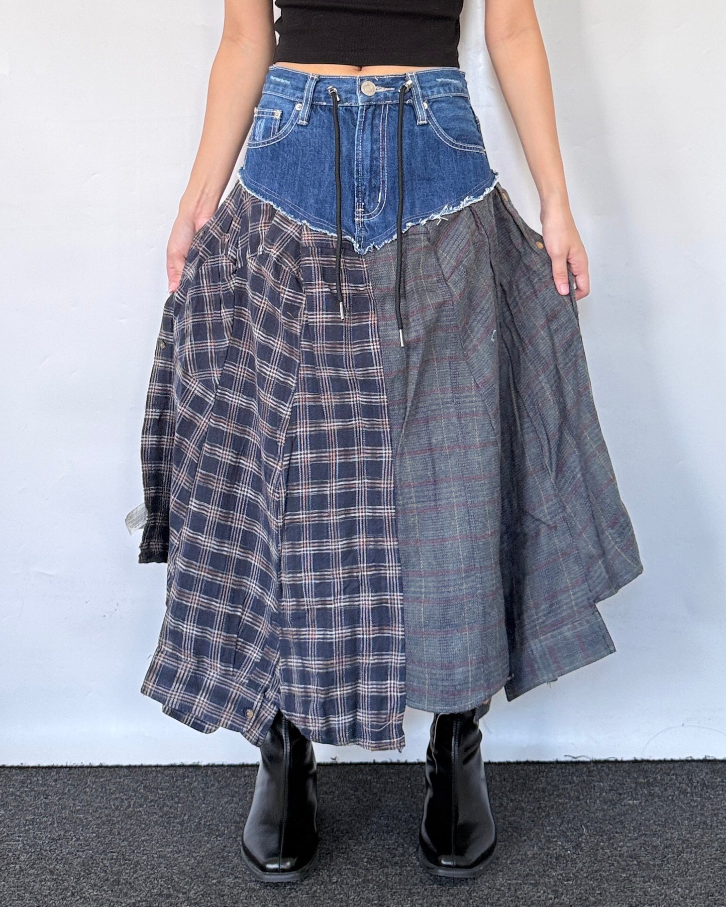Flannel Maxi Skirt 094