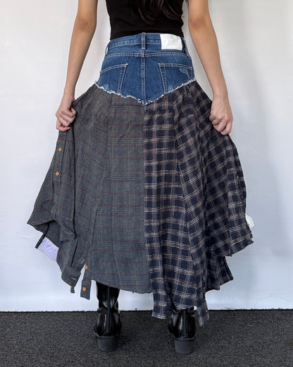 Flannel Maxi Skirt 094