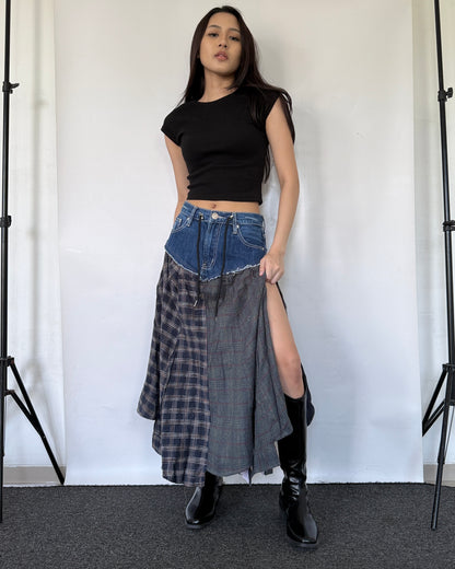 Flannel Maxi Skirt 094