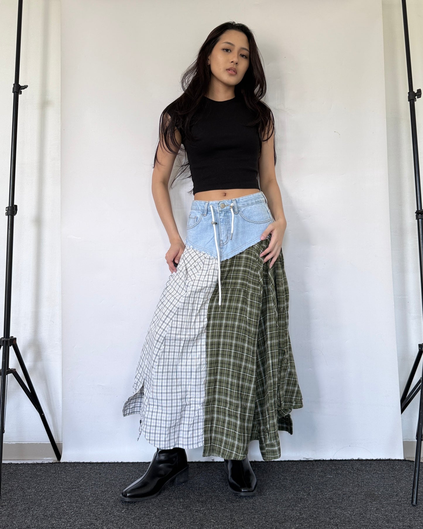 Flannel Maxi Skirt 093