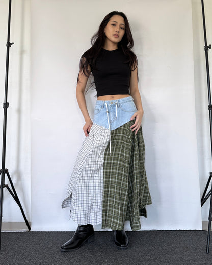 Flannel Maxi Skirt 093
