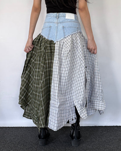 Flannel Maxi Skirt 093