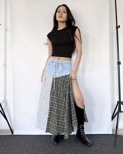 Flannel Maxi Skirt 093