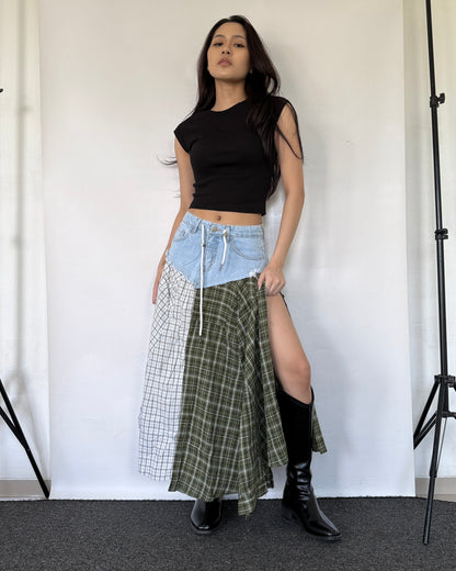 Flannel Maxi Skirt 093