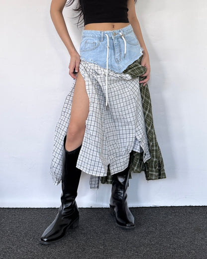 Flannel Maxi Skirt 093