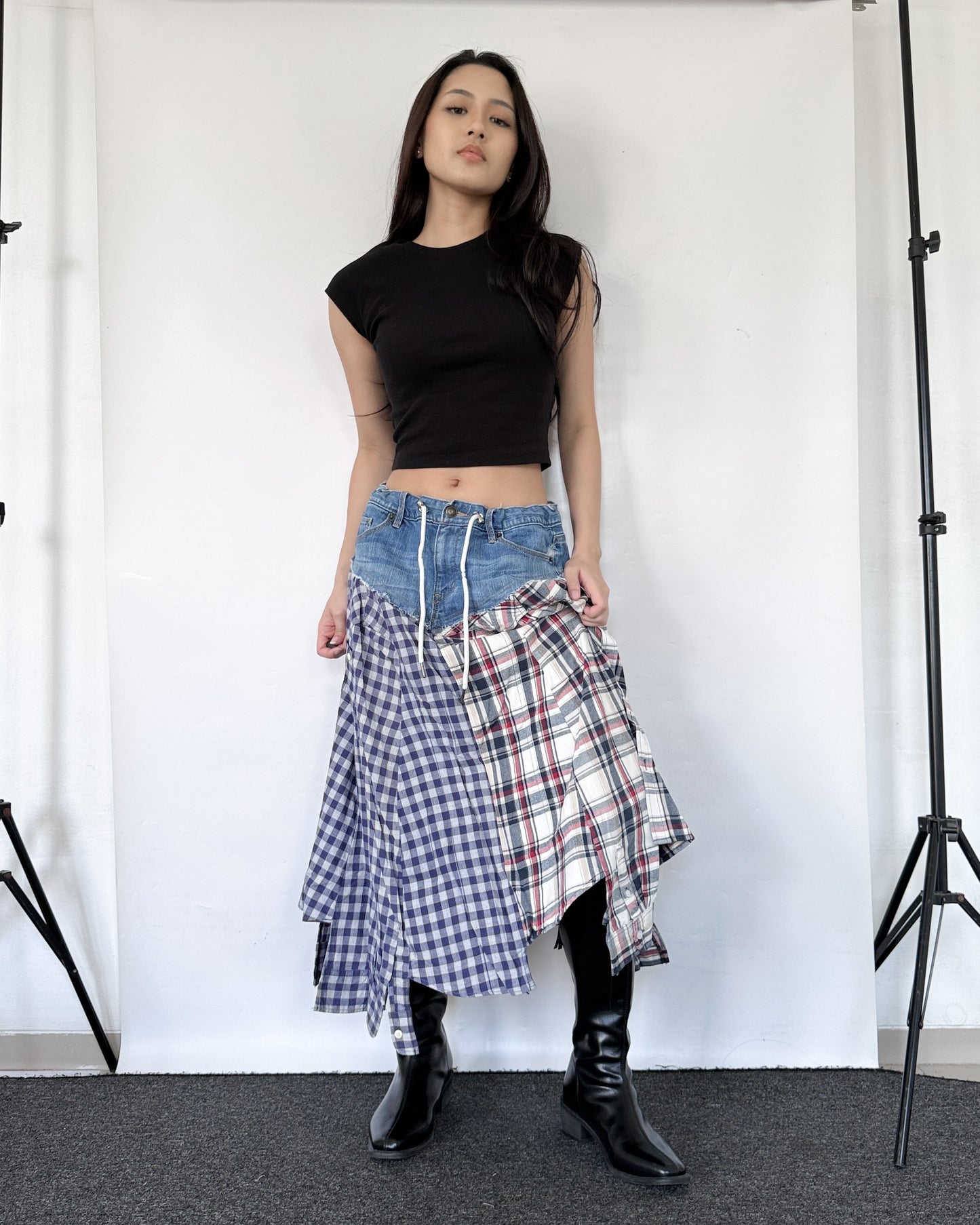 Flannel Maxi Skirt 092