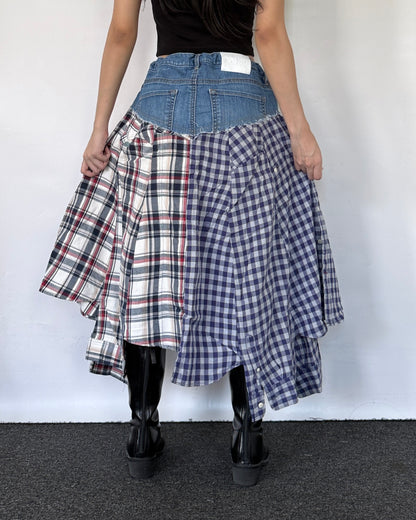 Flannel Maxi Skirt 092
