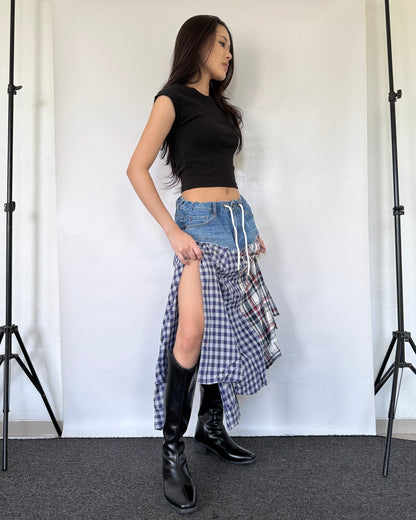 Flannel Maxi Skirt 092
