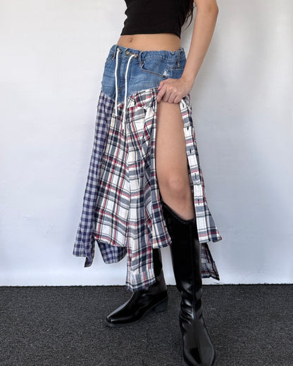 Flannel Maxi Skirt 092